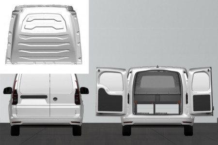 Suelo doble Alto: 360 mm 3 cajones para VW Caddy Cargo & Ford Connect L2 con pared Prefence Confort