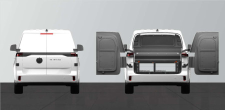 Suelo doble Alto: 342 mm 3 cajones para Volkswagen ID Buzz Cargo con pared Standard Confort