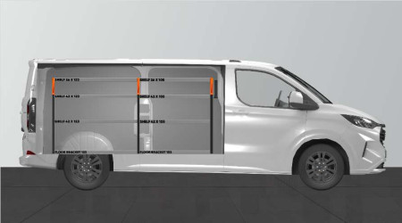 BASE42 Equipamiento para vehículos para la Ford Custom & VW Transporter L2