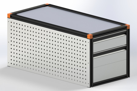 Cajonera FS 1225x507,5x490 mm Mod1, cajones 140+280.