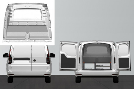 Suelo doble Alto: 360 mm 4 cajones para VW Caddy Cargo & Ford Connect L1 con pared estándar