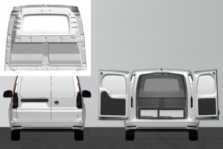 Suelo doble Alto: 290 mm 3 cajones para VW Caddy Cargo & Ford Connect L1 con pared estándar