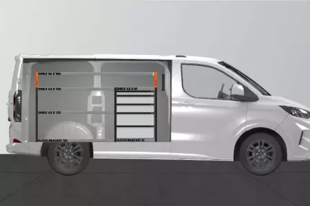 PRO5 Equipamiento para vehículos para la Ford Custom & VW Transporter L1